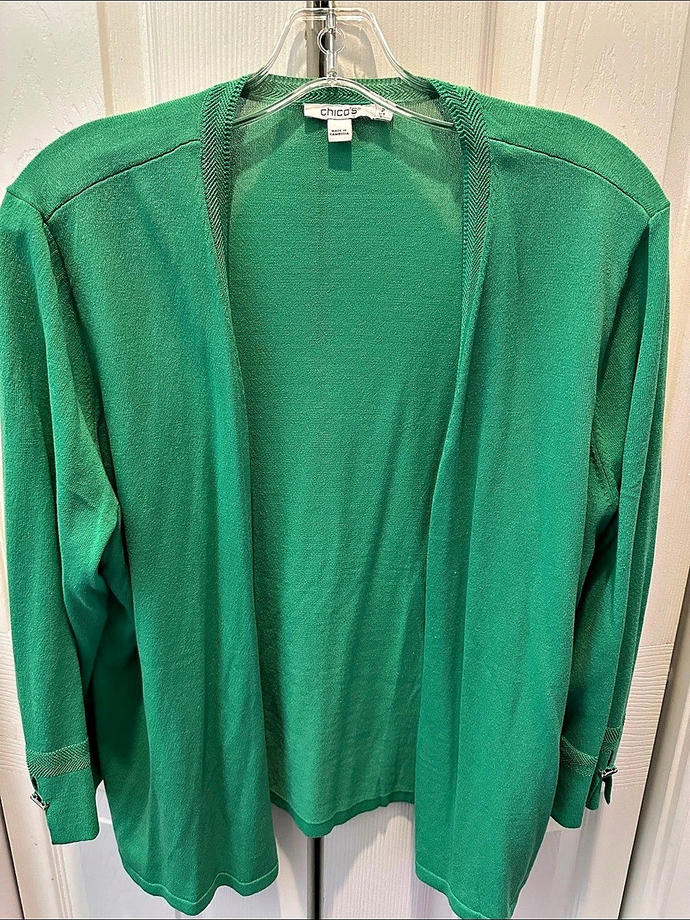 Chico's Green Cardigan Size Large Like New